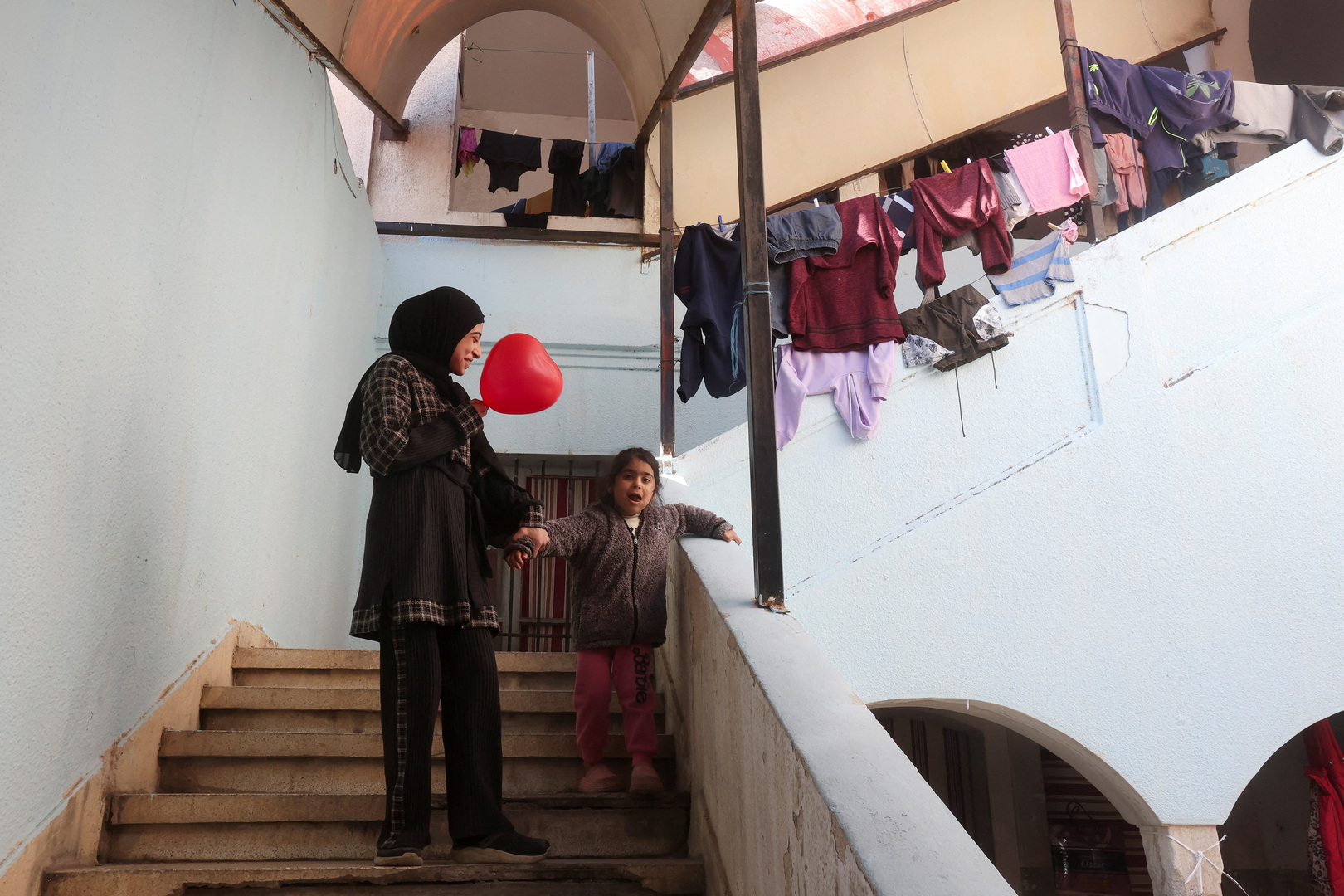 Displaced Lebanese families seek refuge in school shelter